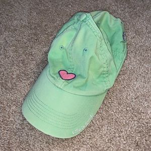 Life is good hat with pink heart on front.